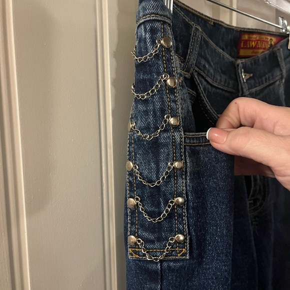 Lawman Western Denim - Vintage Lawman  Western Jeans  chain design, size 7
